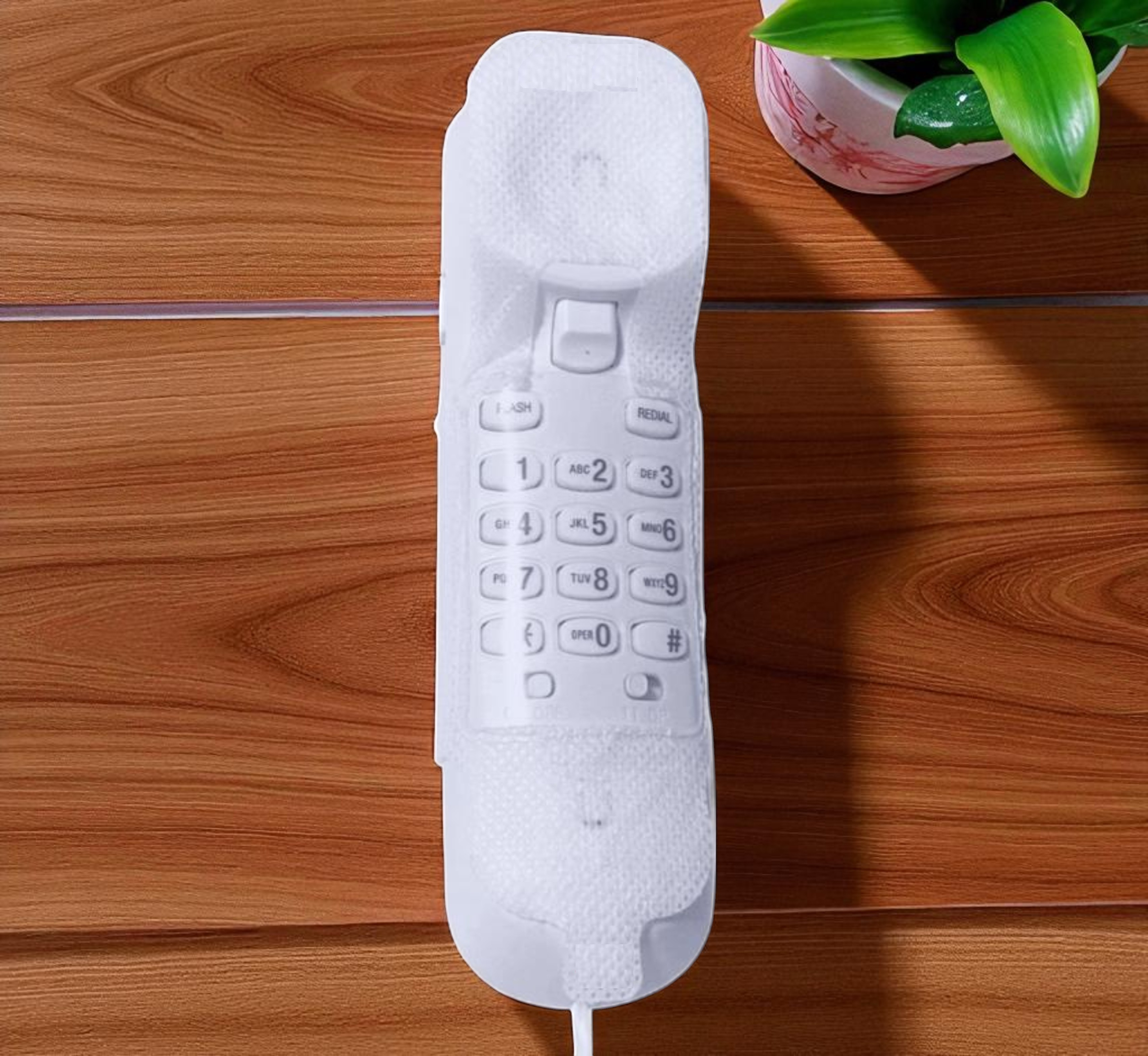 3M branded medical handset with protective phone mask covering
